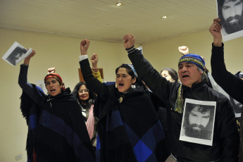 Chubut, Argentina.- In the photos taken on July 27, 2023, during the extradition trial of the Mapuche referent Facundo Jones Huala in Squadron 36 of the Gendarmerie, in the city of Esquel, province of Chubut. Huala, a fugitive from the Chilean Justice since February 2022 and arrested in Argentina last January, was convicted of arson and illegal possession of weapons committed in Chile in 2013.