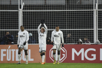 Paraná, Argentina.- In the photos taken on July 12, 2023, during the match between Botafogo and Patronato in a duel corresponding to the first leg of the 2023 Copa Sudamerican playoffs at the Presbítero Bartolomé Grella stadium. Despite Patronato's final attempts, including a goal disallowed for offside in the 79th minute, they failed to score and the match concluded in a 2–0 win for Botafogo