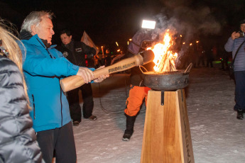 Ushuaia, Argentina.- In the photos taken on July 8, 2023, a crowd witnessed the descent of the torches at the National Winter Festival in Ushuaia, which has been taking place for 22 years. This year, the national character of the event was obtained, celebrating the "First Edition of the National Winter Festival".