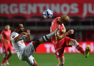 Buenos Aires, Argentina.- In the photos taken on August 1, 2023, during the match between Argentinos Juniors and Fluminense of Brazil in a first leg of the round of 16 of the Copa Libertadores de América at the Diego Armando Maradona stadium. The match ended 1-1, so it will be decided in Rio de Janeiro next Tuesday.