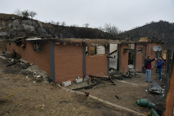 San Luis, Argentina.- In the photos taken on August 24, 2023, it shows the affected areas after the forest fires that burned several areas of the province of San Luis. The rains brought relief and no active fire sources are detected in San Luis. As reported by the Ministry of Security, the change in weather conditions such as the drop in temperatures, the absence of wind and light rainfall in the Sierra Grande part of San Luis favored the work of Firefighters and Brigade members throughout the area.