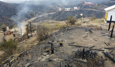 San Luis, Argentina.- In the photos taken on August 24, 2023, it shows the affected areas after the forest fires that burned several areas of the province of San Luis. The rains brought relief and no active fire sources are detected in San Luis. As reported by the Ministry of Security, the change in weather conditions such as the drop in temperatures, the absence of wind and light rainfall in the Sierra Grande part of San Luis favored the work of Firefighters and Brigade members throughout the area.