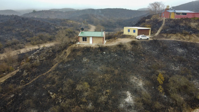 San Luis, Argentina.- In the photos taken on August 24, 2023, it shows the affected areas after the forest fires that burned several areas of the province of San Luis. The rains brought relief and no active fire sources are detected in San Luis. As reported by the Ministry of Security, the change in weather conditions such as the drop in temperatures, the absence of wind and light rainfall in the Sierra Grande part of San Luis favored the work of Firefighters and Brigade members throughout the area.