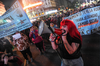 Buenos Aires, Argentina.- In the photos taken on August 10, 2023, family and friends hold a protest to demand justice after the death of a protester in Buenos Aires, the capital of Argentina, after allegedly suffering a heart attack after being arrested. by the Police during a protest against the electoral system in front of the Obelisk.