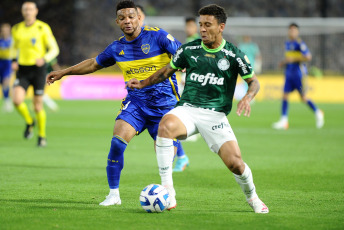 Buenos Aires, Argentina.- In the photos taken on September 28, 2023, during the match between Boca Juniors and Palmeiras in the first leg of the Conmebol Libertadores semifinals played in La Bombonera. Boca tied 0-0 with Palmeiras. Boca will visit Palmeiras next Thursday at the Allianz Parque in search of a ticket to the final of the Conmebol Libertadores.