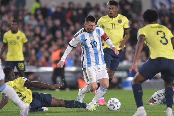 Buenos Aires - In the photo taken on September 7, 2023, Lionel Messi. Argentina, the world champions led by their captain Lionel Messi, begin their road to defending their title at the 2026 World Cup in the United States, Mexico and Canada tonight when they host Ecuador at the Monumental Stadium.