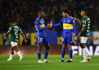 Buenos Aires, Argentina.- In the photos taken on September 28, 2023, during the match between Boca Juniors and Palmeiras in the first leg of the Conmebol Libertadores semifinals played in La Bombonera. Boca tied 0-0 with Palmeiras. Boca will visit Palmeiras next Thursday at the Allianz Parque in search of a ticket to the final of the Conmebol Libertadores.