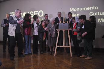 Buenos Aires, Argentina.- In the photos taken on September 26, 2023, an emotional event with the participation of survivors, organizations and workers of the Human Rights Secretariat, the ESMA Memory Site Museum installed a commemorative plaque for having been declared Unesco World Heritage last week.