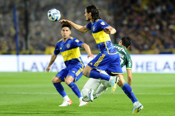 Buenos Aires, Argentina.- In the photos taken on September 28, 2023, during the match between Boca Juniors and Palmeiras in the first leg of the Conmebol Libertadores semifinals played in La Bombonera. Boca tied 0-0 with Palmeiras. Boca will visit Palmeiras next Thursday at the Allianz Parque in search of a ticket to the final of the Conmebol Libertadores.