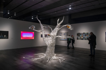 Buenos Aires, Argentina.- En las fotos tomadas el 22 de septiembre del 2023, argentinos visitan una nueva edición del Salón Nacional de Artes Visuales (SNVA), que en esta oportunidad tiene como sedes el Centro Cultural Kirchner (CCK), el Borges -ambos dependientes del Ministerio de Cultura- y el Centro Cultural Paco Urondo de la UBA, todos en la ciudad de Buenos Aires, donde se exponen las 212 obras seleccionadas bajo la curaduría de Guillermina Mongan.