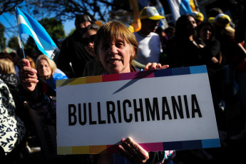 Buenos Aires, Argentina.- In the photos taken on October 19, 2023, the presidential candidate of Together for Change (JxC) Patricia Bullrich, closed her campaign in the Buenos Aires municipality of Lomas de Zamora, accompanied by former president Mauricio Macri and the head of the Buenos Aires Government Horacio Rodríguez Larreta, on the last day before the electoral ban with a view to the national elections on Sunday.