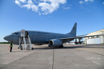 Buenos Aires, Argentina.- In the photos taken on October 12, 2023, during the takeoff to Tel Aviv of the second plane of the Argentine Air Force, which will join the "Safe Return" operation to "intensify the efforts carried out in the evacuation of Argentines who are in Israel". After the first rescue of 49 Argentines in Israel took place, the national government sent a second plane that has already departed from the El Palomar Air Base to Tel Aviv to join the airlift that the Hercules C 130 is doing.