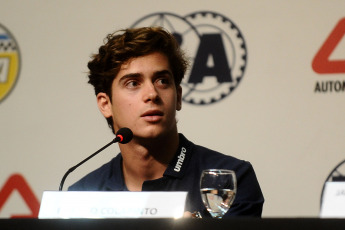 Buenos Aires, Argentina.- In the photos taken on October 4, 2023, the Argentine driver, Franco Colapinto (photo) during a press conference held at the headquarters of the Argentine Automobile Club (ACA), in Buenos Aires. Colapinto will debut before the end of the year in Formula 2 and hopes to be able to compete in the run-up to Formula 1 in 2024. The 20-year-old driver, who currently competes in Formula 3 with the Dutch team MP Motorsport, said that he is "invited " to participate in the last F2 test of this year, which takes place on November 26 in Abu Dhabi.