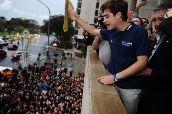 Buenos Aires, Argentina.- In the photos taken on October 4, 2023, the Argentine driver, Franco Colapinto, during a press conference held at the headquarters of the Argentine Automobile Club (ACA), in Buenos Aires. Colapinto will debut before the end of the year in Formula 2 and hopes to be able to compete in the run-up to Formula 1 in 2024. The 20-year-old driver, who currently competes in Formula 3 with the Dutch team MP Motorsport, said that he is "invited " to participate in the last F2 test of this year, which takes place on November 26 in Abu Dhabi.