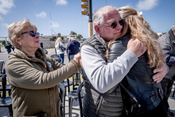 Mar del Plata, Argentina.- In the photos taken on October 25, 2023, they pay tribute to the crew of the ARA San Juan six years after their last departure from Mar del Plata, where 44 crew members of the ARA San Juan six years ago set sail for last time. At the emotional event at the Naval Base, Navy authorities, family members of the crew members and the mayor of General Pueyrredon, Guillermo Montenegro, among others, were present.