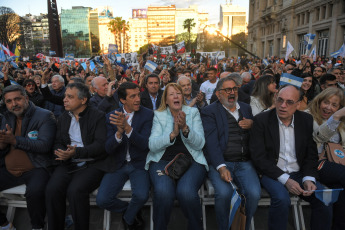 Buenos Aires, Argentina.- In photos taken on October 30, 2023, the National Committee of the Radical Civic Union (UCR) celebrated the 40th anniversary of the electoral victory that made Raúl Alfonsín president after seven years of military dictatorship. Argentina commemorates a historical milestone, marking 40 years since the elections that ended the last military dictatorship (1976-1983), thus inaugurating the longest period of democracy in the country, leaving behind a series of coups d'état that marked the century XX in the nation.