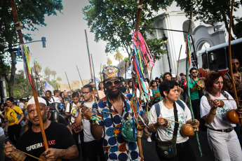 Buenos Aires, Argentina.- In the photos taken on November 8, 2023, during the first march against racism to vindicate the importance of the Afro-descendant population in Buenos Aires, the capital of Argentina. The representative of this march, Diego Bonga, declared that "the march is to give visibility to the fight that we have been doing for several decades in this beautiful Argentine nation, blessed by the blood of black people on the battlefields."