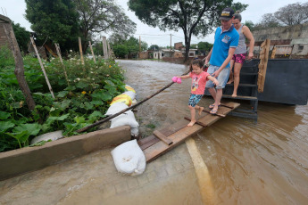 Corrientes, Argentina.- In the photos taken on November 10, 2023, it shows the areas affected by heavy rains in the province of Corrientes, Argentina. The number of evacuees and self-evacuees in the riverside towns of Corrientes has increased and already exceeds 2,000 people affected by the flooding of the Paraná and Uruguay rivers. This situation is aggravated due to the rainfall that is occurring in much of the provincial territory.