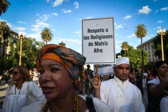 Buenos Aires, Argentina.- In the photos taken on November 8, 2023, during the first march against racism to vindicate the importance of the Afro-descendant population in Buenos Aires, the capital of Argentina. The representative of this march, Diego Bonga, declared that "the march is to give visibility to the fight that we have been doing for several decades in this beautiful Argentine nation, blessed by the blood of black people on the battlefields."