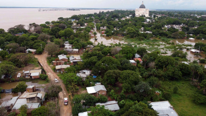 Corrientes, Argentina.- In the photos taken on November 10, 2023, it shows the areas affected by heavy rains in the province of Corrientes, Argentina. The number of evacuees and self-evacuees in the riverside towns of Corrientes has increased and already exceeds 2,000 people affected by the flooding of the Paraná and Uruguay rivers. This situation is aggravated due to the rainfall that is occurring in much of the provincial territory.