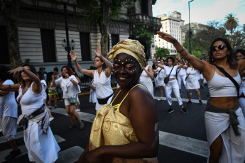 Buenos Aires, Argentina.- In the photos taken on November 8, 2023, during the first march against racism to vindicate the importance of the Afro-descendant population in Buenos Aires, the capital of Argentina. The representative of this march, Diego Bonga, declared that "the march is to give visibility to the fight that we have been doing for several decades in this beautiful Argentine nation, blessed by the blood of black people on the battlefields."