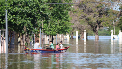 Concordia, Argentina.- In the photos taken on November 29, 2023, they show the areas affected by the flooding of the Uruguay River in Concordia, Argentina. The flooding of the Uruguay River has been in a critical situation for approximately a month, leaving a total of 491 families evacuated from their homes in the Entre Ríos city of Concordia.