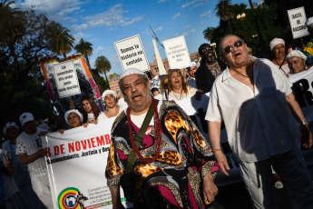 Buenos Aires, Argentina.- In the photos taken on November 8, 2023, during the first march against racism to vindicate the importance of the Afro-descendant population in Buenos Aires, the capital of Argentina. The representative of this march, Diego Bonga, declared that "the march is to give visibility to the fight that we have been doing for several decades in this beautiful Argentine nation, blessed by the blood of black people on the battlefields."