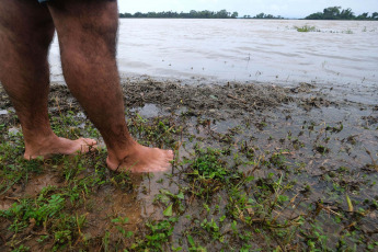 Corrientes, Argentina.- In the photos taken on November 10, 2023, it shows the areas affected by heavy rains in the province of Corrientes, Argentina. The number of evacuees and self-evacuees in the riverside towns of Corrientes has increased and already exceeds 2,000 people affected by the flooding of the Paraná and Uruguay rivers. This situation is aggravated due to the rainfall that is occurring in much of the provincial territory.