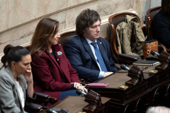 Buenos Aires, Argentina.- In the photos taken on November 2, 2023, the Legislative Assembly deliberated to formally proclaim the formulas headed by the Minister of Economy and presidential candidate of Unión por la Patria (UxP), Sergio Massa, and the candidate of La Libertad Avanza (LLA), Javier Milei (right), -both present at the venue- who will compete on Sunday, November 19 in the ballot to define who will be the new head of State from December 10, as established by the National Constitution.