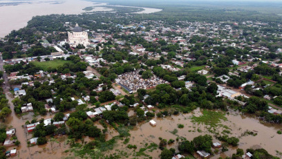 Corrientes, Argentina.- In the photos taken on November 10, 2023, it shows the areas affected by heavy rains in the province of Corrientes, Argentina. The number of evacuees and self-evacuees in the riverside towns of Corrientes has increased and already exceeds 2,000 people affected by the flooding of the Paraná and Uruguay rivers. This situation is aggravated due to the rainfall that is occurring in much of the provincial territory.