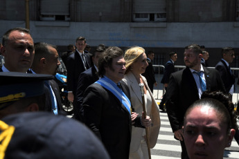 Buenos Aires - In the photo taken on December 10, 2023, President Javier Milei entered the Casa Rosada (presidential palace) today at 1:27 p.m. for the first time as head of state after taking the oath of office this noon before the National Congress.