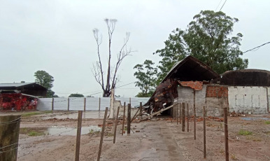 Corrientes, Argentina.- In the photos taken on December 29, 2023, a strong wind and rain storm in Corrientes caused significant material damage in several locations, with the fall of light poles, trees, walls, blowing up of roofs and cuts in the electrical energy service, reported the Civil Defense Directorate of the province. The National Meteorological Service (SMN) activated several weather alerts in Entre Ríos, Santa Fe, Córdoba, Corrientes, Misiones, Chaco, Formosa, Salta, Jujuy, Tucumán, Santiago del Estero, Catamarca and La Rioja due to intense rains, with a certain probability of let hail fall.