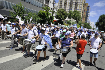 Mar del Plata, Argentina.- In the photo taken on January 24, 2024, strike and mobilization in the streets of the seaside town of Mar del Plata rejection of the DNU and the Omnibus Law of President Javier Milei.