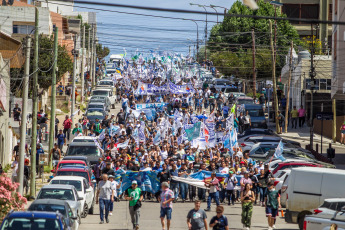 Chubut, Argentina.- In the photo taken on January 24, 2024, strike and mobilization across the country in rejection of the DNU and the Omnibus Law of President Javier Milei.