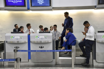 Buenos Aires, Argentina.- In the photos taken on January 24, 2024, they show the Ezeiza international airport within the framework of the National Strike. The companies Aerolíneas Argentinas and Jetsmart canceled all their services, while the "low cost" Flybondi reported that it will operate 60 flights from the Ezeiza international airport and canceled six, as a result of the 12-hour strike called by the CGT.