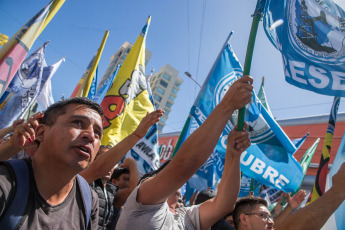 Chubut, Argentina.- In the photo taken on January 24, 2024, strike and mobilization across the country in rejection of the DNU and the Omnibus Law of President Javier Milei.