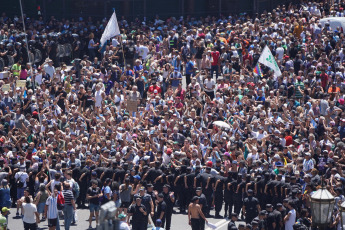 Buenos Aires, Argentina.- In the photo taken on January 24, 2024, view of the different streets of Buenos Aires during the general strike against the DNU and the law of bases of President Javier Milei.