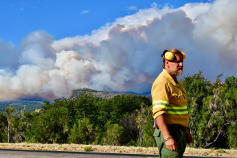 Patagonia, Argentina.- The photos taken on January 30, 2024, show the forest fires that affect the Los Alerces National Park, and that "already has an area of more than two thousand hectares," reported Mayor Danilo Hernández Otaño. There, around 200 fighters are working with hand tools and water lines to control the fire, which has been active for five days.