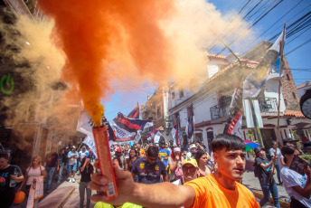 La Rioja, Argentina.- In the photos taken on January 24, 2024, protesters participate in the general strike called by the national General Confederation of Labor (CGT) in opposition to the DNU and the Omnibus Law proposed by President Javier Milei.