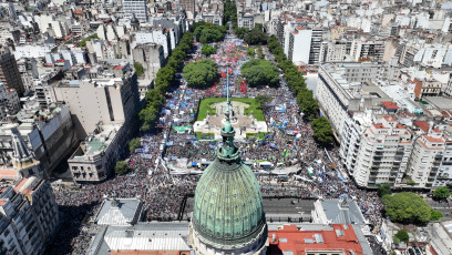 Buenos Aires, Argentina.- En la foto tomada el 24 de enero de 2024, vista de las distintas calles de Buenos Aires durante el paro general contra el DNU y la ley de bases del presidente Javier Milei.