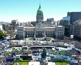 Buenos Aires, Argentina.- In the photo taken on January 24, 2024, view of the different streets of Buenos Aires during the general strike against the DNU and the law of bases of President Javier Milei.