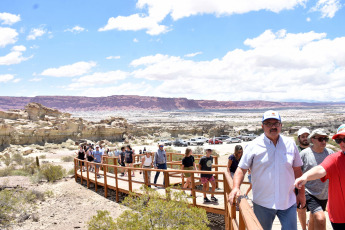 San Juan, Argentina.- In the photos taken on January 18, 2024, it shows the Ischigualasto Provincial Park, in the province of San Juan, called by the Diaguitas who passed through the place "Land where there is no life", which together forms to Talampaya National Park (La Rioja), the largest continental collection of fossils in the world, and a paradise for dinosaur enthusiasts.