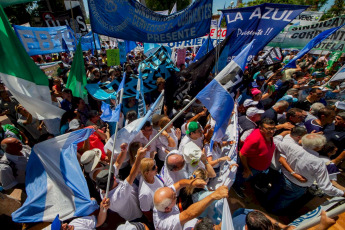 Corrientes, Argentina.- In the photos taken on January 24, 2024, protesters participate in the general strike called by the national General Confederation of Labor (CGT) in opposition to the DNU and the Omnibus Law proposed by President Javier Milei.