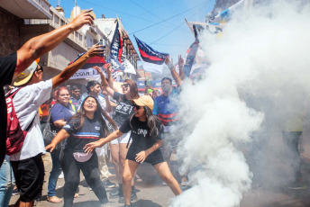 La Rioja, Argentina.- In the photos taken on January 24, 2024, protesters participate in the general strike called by the national General Confederation of Labor (CGT) in opposition to the DNU and the Omnibus Law proposed by President Javier Milei.