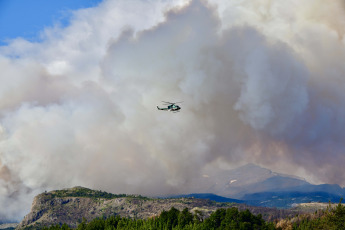 Rio Negro, Argentina.- In the photos taken on January 29, 2024, almost 100 brigade members are fighting the fire in Los Alerces National Park on the ground. The National Meteorological Service reported record temperatures of more than 40 degrees Celsius in the country. Declared a World Heritage Site by the United Nations Educational, Scientific and Cultural Organization, the affected site is crucial for the conservation of endemic or endangered species of flora and fauna.