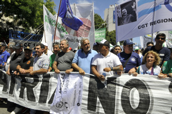 Mar del Plata, Argentina.- In the photo taken on January 24, 2024, strike and mobilization in the streets of the seaside town of Mar del Plata rejection of the DNU and the Omnibus Law of President Javier Milei.