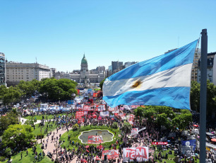 Buenos Aires, Argentina.- In the photo taken on January 24, 2024, view of the different streets of Buenos Aires during the general strike against the DNU and the law of bases of President Javier Milei.