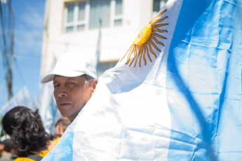 Chubut, Argentina.- In the photo taken on January 24, 2024, strike and mobilization across the country in rejection of the DNU and the Omnibus Law of President Javier Milei.