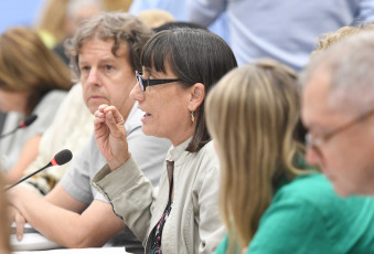 Buenos Aires, Argentina.- En las fotos tomadas el 23 de enero del 2024, la diputada Romina del Pla. arrancó el debate en el plenario de comisiones de Diputados por el proyecto de Ley de Bases, que propone cambios significativos en la regulación económica y las facultades del Gobierno.