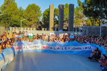 La Pampa, Argentina.- In the photos taken on January 24, 2024, protesters participate in the general strike called by the national General Confederation of Labor (CGT) in opposition to the DNU and the Omnibus Law proposed by President Javier Milei.